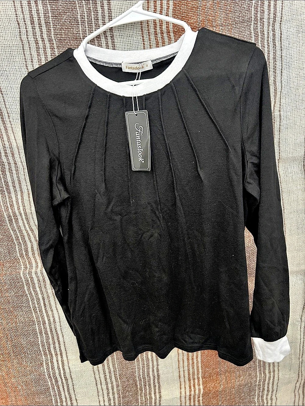 Crown & Ivy Color Block Long Sleeve Top NWT